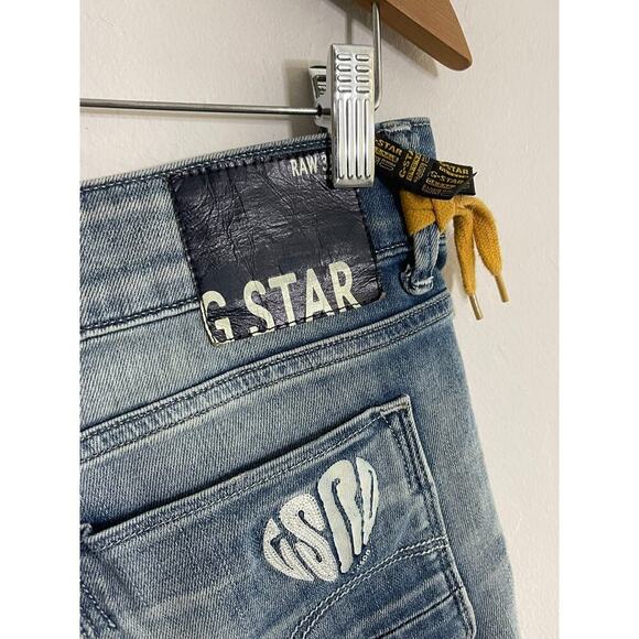 G Star Original Raw Jean Shorts sz 30 Kitson Collab Denim Womens Y2K Style - Picture 5 of 7